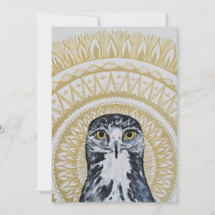 Golden Hawk Mandala Mitteilungskarte