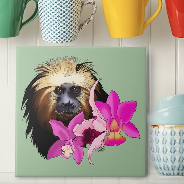 Golden-Headed Löwe Tamarin Monkey Fliese (Von Creator hochgeladen)