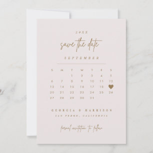 Golden Heart Enregistrer Le Carte photo Calendrier