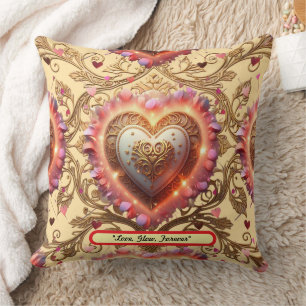"Golden Heart Glow" Kissen