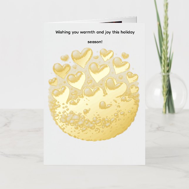 Golden Hearts Burst Greeting Card (Vorderseite)