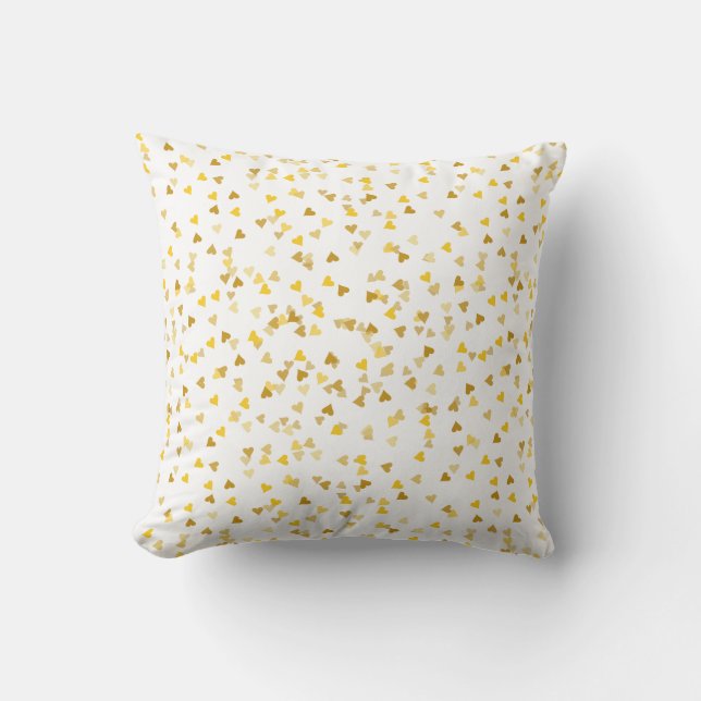 Golden Hearts Confetti Kissen (Vorderseite)