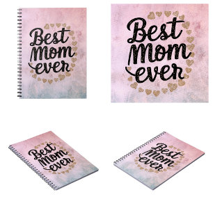 Golden Hearts Trendy Schrift Beste Mutter Aller Ze Notizblock