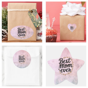 Golden Hearts Trendy Schrift Beste Mutter Aller Ze Stern-Aufkleber