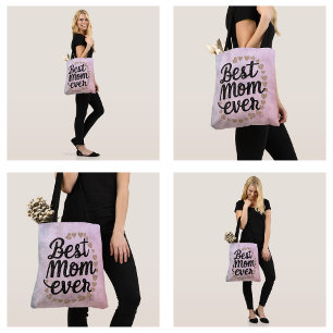 Golden Hearts Trendy Schriftzug Beste Mutter Aller Tasche