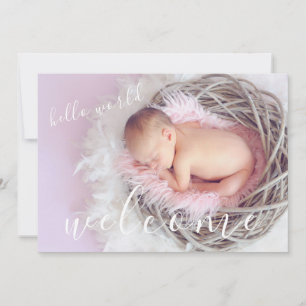 Golden Hello Welcome Photo Baby Faire-part de nais
