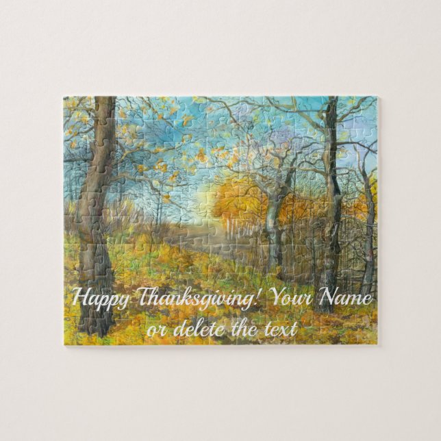 Golden Herbst in einem Eichenhain Aquarell (Horizontal)