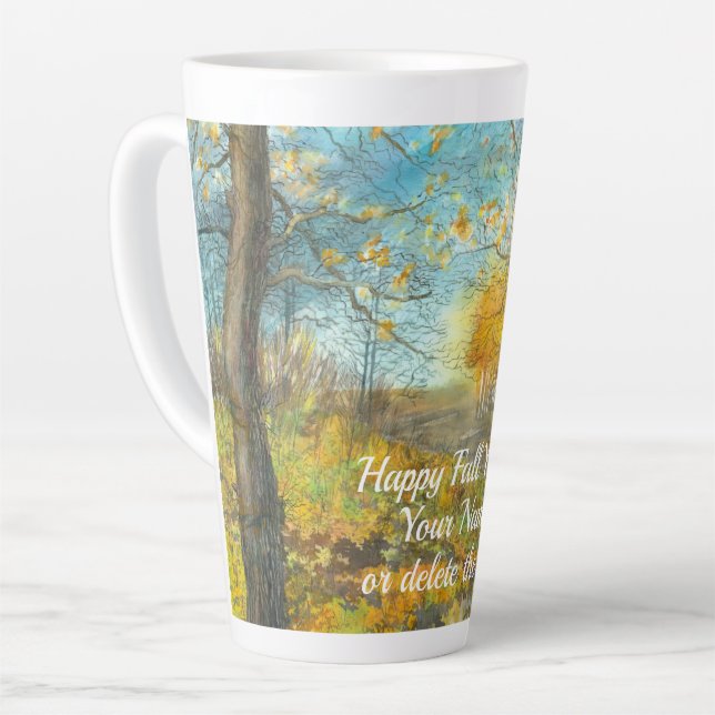 Golden Herbst in einem Eichenhain Aquarell Milchtasse (Linke Ecke)