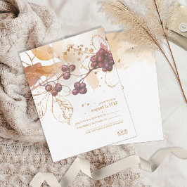 Golden Herbst Wedding Berries ID655 RSVP Karte