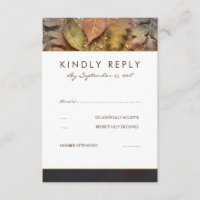 Golden Herbstlaubs Wedding RSVP Card