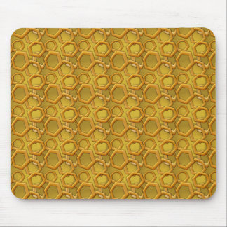Golden Hexagons Mousepad