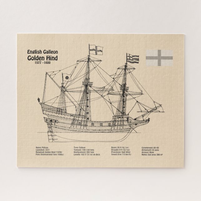 Golden Hind - Schiffskollektorpläne SD (Horizontal)