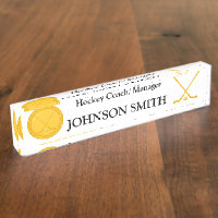 Golden Hockey Sticks und Puck individuell angepass