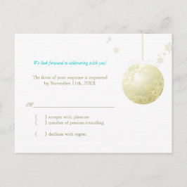 Golden Holiday Ball Winter Wedding UAWG Einladungspostkarte