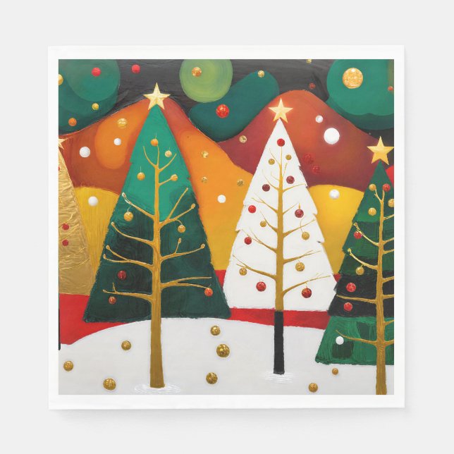 Golden Holiday Grove Serviette (Vorderseite)