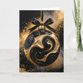 Golden Holiday Ornament Greeting Card Karte