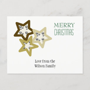 Golden Holiday Stars Feiertagspostkarte