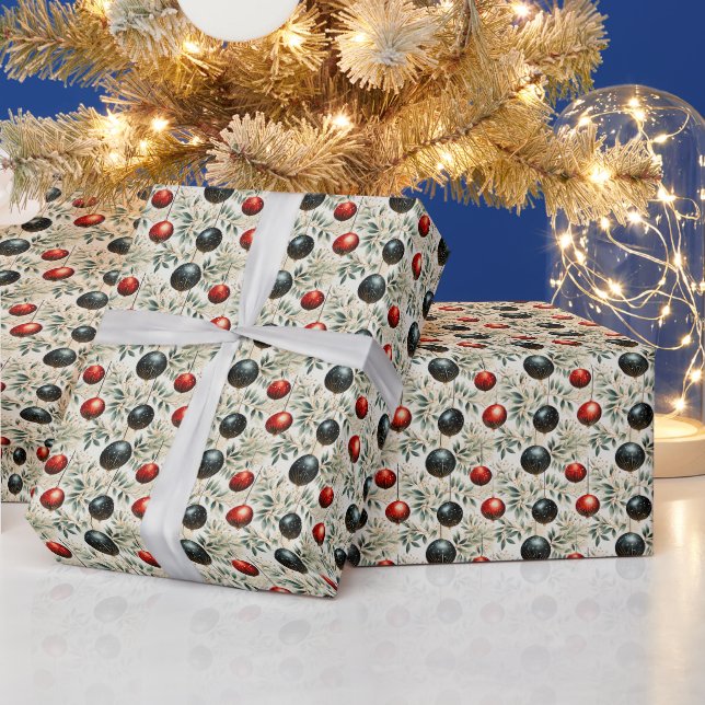Golden Holly Fusion: Grün, Rot und Gold Geschenkpapier (Feiertage)