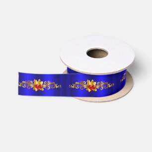 Golden Holly zu Blauen Weihnachten Satinband