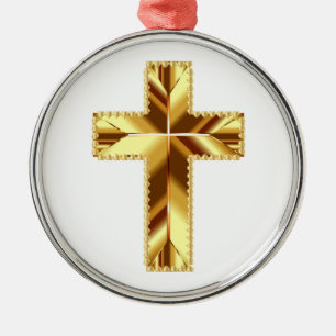 GOLDEN HOLY CROSS ORNAMENT AUS METALL
