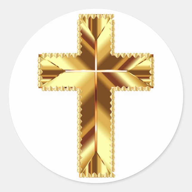 GOLDEN HOLY CROSS RUNDER AUFKLEBER (Vorderseite)