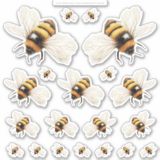Golden Honey Fairy World – 2a - 20 bees sheet Aufkleber