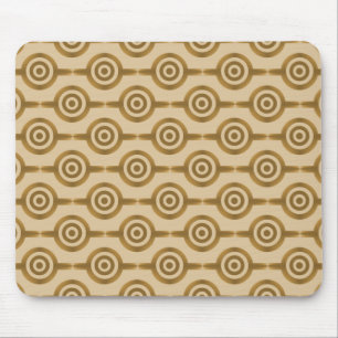 Golden Honey Trendy Circles Mousepad