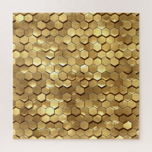 Golden Honeycomb 3D Render Textur