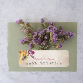 Golden Honeycomb Bee Vintage Rücksendeadressen-Auf