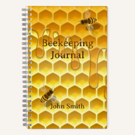 Golden Honeycomb & Honeybees Custom 5,5" x 8,5" Notizbuch