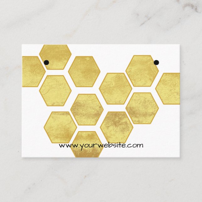Golden Honeycomb Ohrringe Display Card Visitenkarte (Vorderseite)