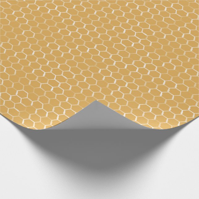 Golden Honeycomb Pattern Geschenkpapier (Ecke)