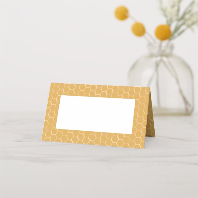 Golden Honeycomb Pattern Platzkarte (Rückseite)