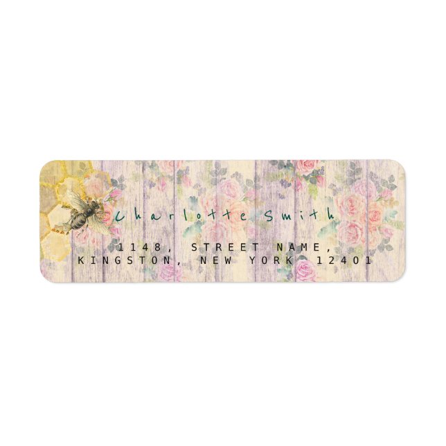 Golden Honeypeb Bee Retourner l'adresse Étiquettes (Devant)