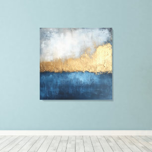 Golden Horizon - Abstrakte Leinwand Kunst