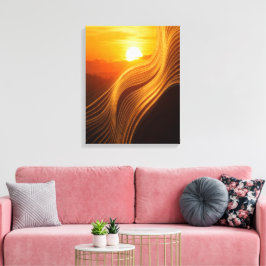 Golden Horizon — Abstrakte Leinwand-Wandkunst Leinwanddruck