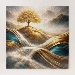 Golden Horizon: Baum der Gelassenheit Wandkunst