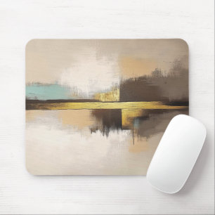Golden Horizon – Minimalistische abstrakte Landsch Mousepad