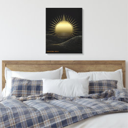 Golden Horizon Sonnen Minimalistische Kunst Leinwa Leinwanddruck