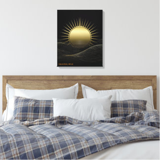 Golden Horizon Sonnen Minimalistische Kunst Leinwa Leinwanddruck