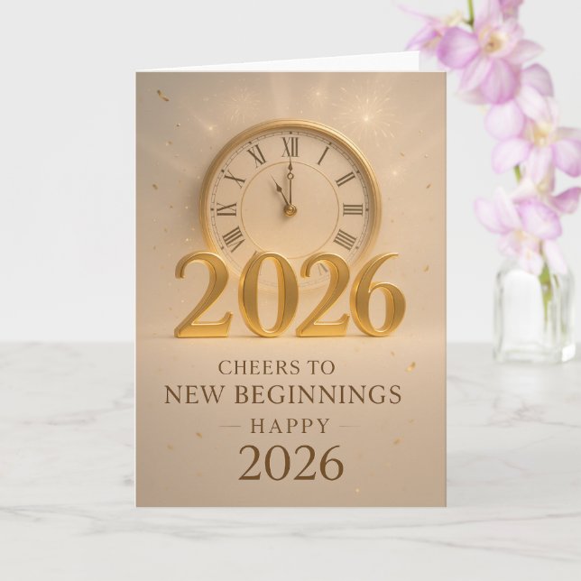 Golden Horizons – New years  2026 Karte (Orchidee)