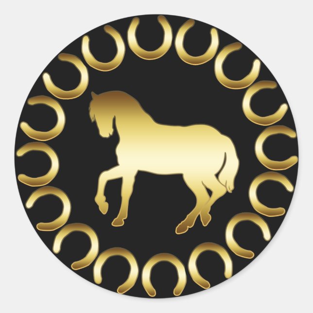 GOLDEN HORSE RUNDER AUFKLEBER (Vorderseite)