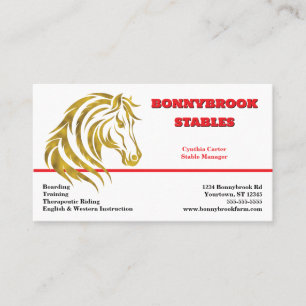 Golden Horse Stables Reitunterrichts-Pension Visitenkarte