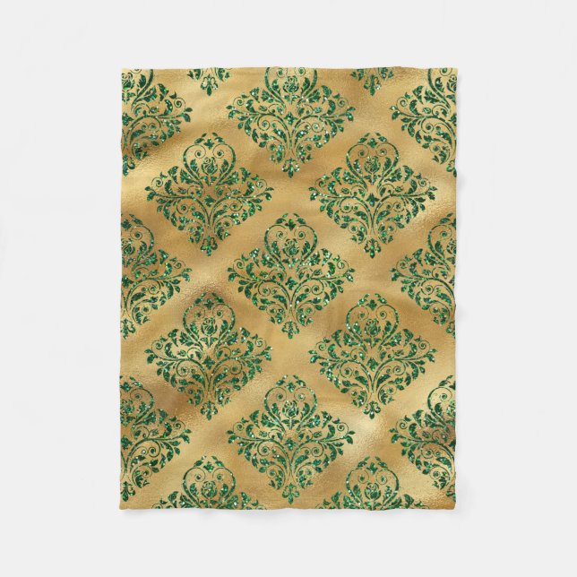 Golden Horseshoe Lucky Charm St Patricks Day Fleecedecke (Vorderseite)