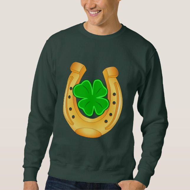 Golden Horseshoe Lucky Vier geflochtene Klee Shirt (Vorderseite)
