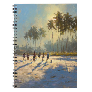 Golden Hour Beach Soccer Palms Notizblock