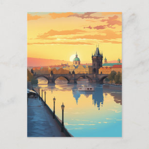 Golden Hour bei der Karlsbrücke Feiertagspostkarte
