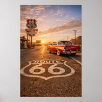 Golden Hour Bel Air Cruiser Wandkunst