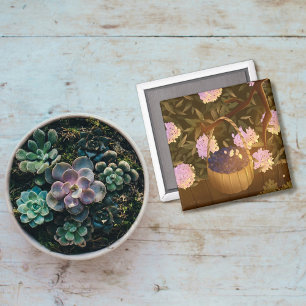 Golden Hour Blueberry Basket Magnetisches Foto Magnet