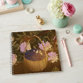 Golden Hour Blueberry Basket Square Notebook Notizbuch